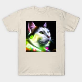 Neon Cat Portrait T-Shirt